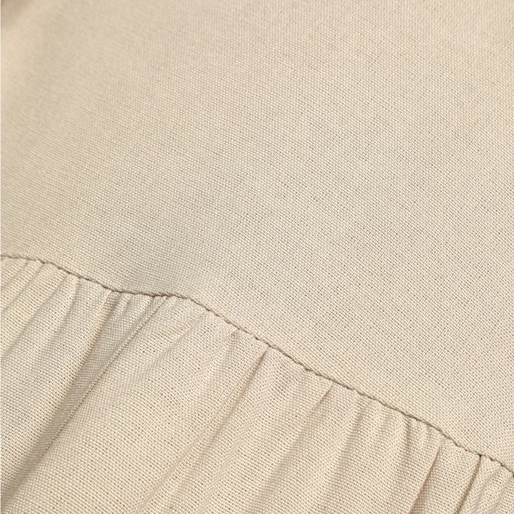 Lulu's Cream Tiered Midi Dress with Button Front - Picture 15 of 15
